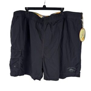 Tommy Bahama Relax Swim Trunks Mens 3XB Black Nylon Drawstring Lined 6" NEW